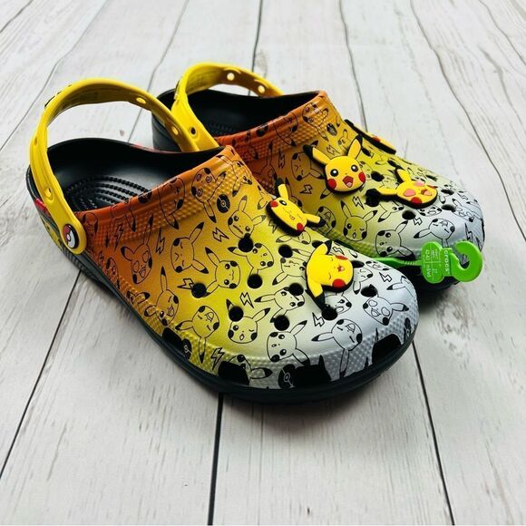 CROCS X Pokemon Pikachu Classic Clog w/ Jibbitz Mens Size 9 Womens Size 11 - Picture 7 of 9